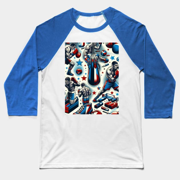 Ringside Rhythms: The Boxing Beat Baseball T-Shirt by ryspayevkaisar